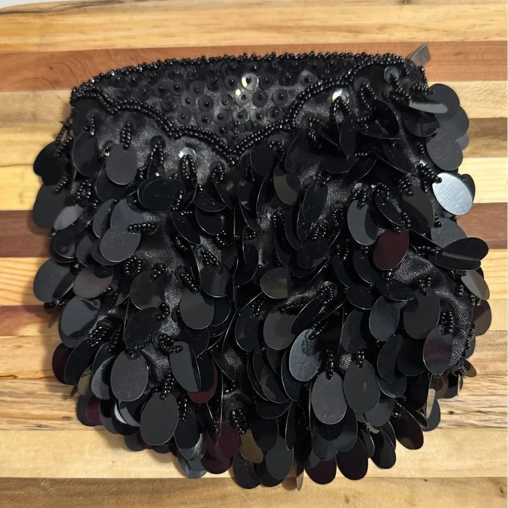 Black sequin small handbag